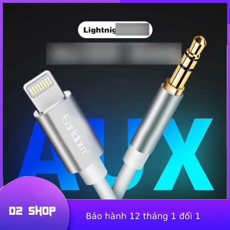 [Xả hàng tết] Jack Kết Nối Earldom AUX-22 Chân Lightning Ra Chân 3.5 Lấy Âm Thanh Video Audio Lấy Nhạc Ra Loa Dành Cho