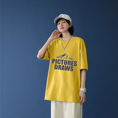 Áo thun nam nữ unisex tay lỡ PICTURES DRAWS basic tee phông form rộng oversize 2 màu trắng và đen cotton dáng xuông