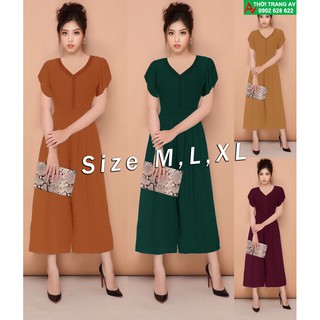 Jumpsuit - Đồ bay lửng ống suông rộng cổ tim đính hạt cực xinh - AV6255