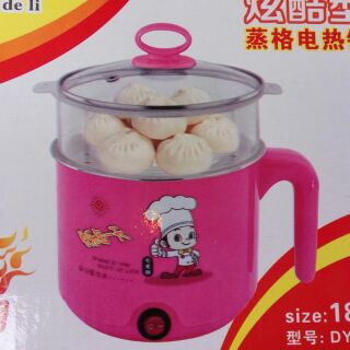 Nồi lẩu điện mini 18cm(tặng lồng hấp)