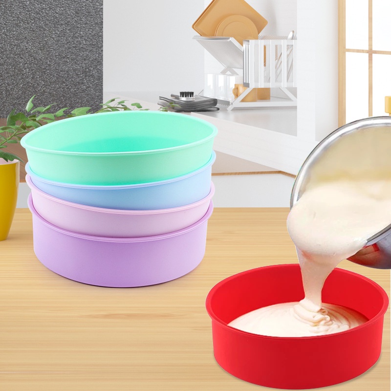 SG - Khuôn silicon hình tròn làm bánh, nướng bánh nhiều cỡ 4inch / 6inch / 8inch