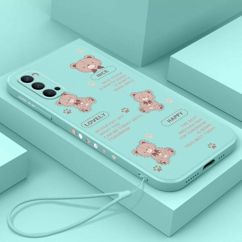 Ốp điện thoại QIANZI họa tiết gấu cho Oppo Reno Oppo Reno 2 Oppo Reno Z Oppo Reno 3 Oppo Reno 3Pro Oppo Reno 2F