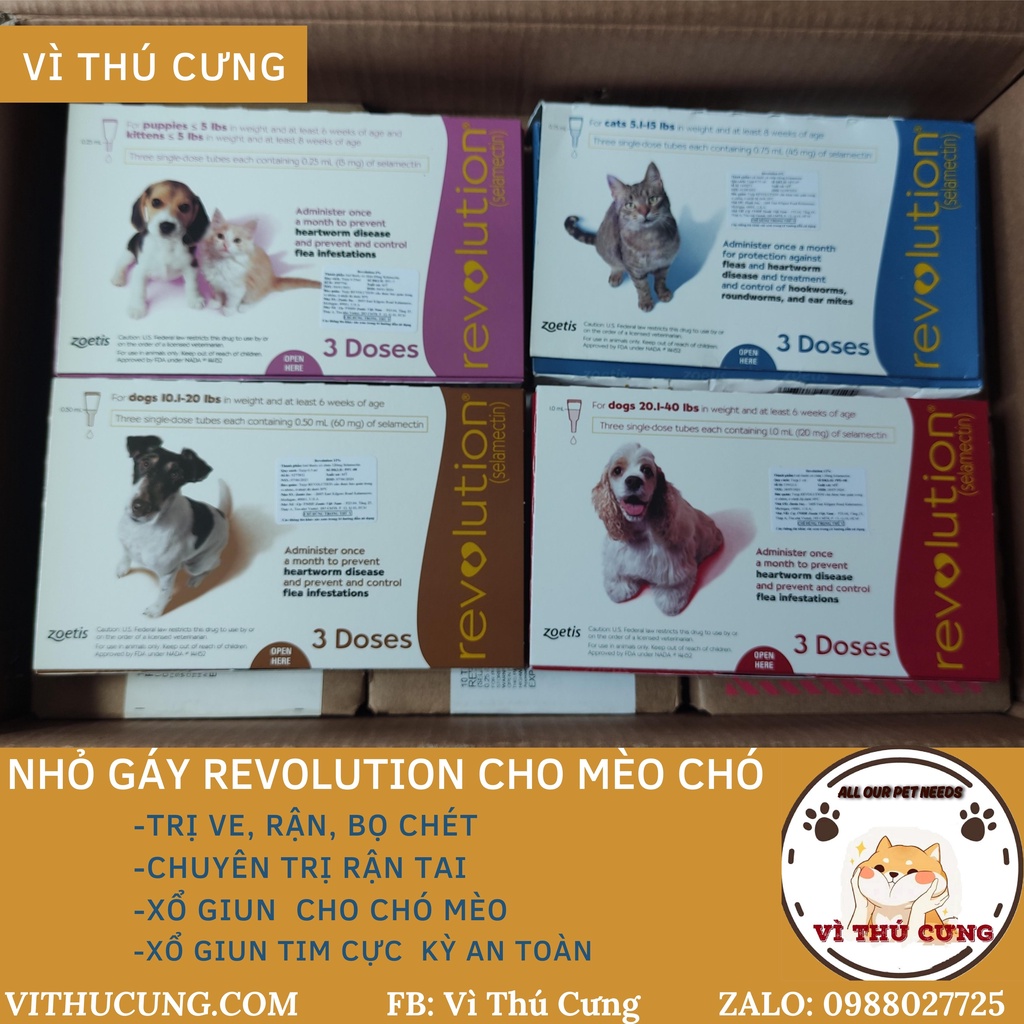 Nhỏ gáy Revolution cho chó mèo