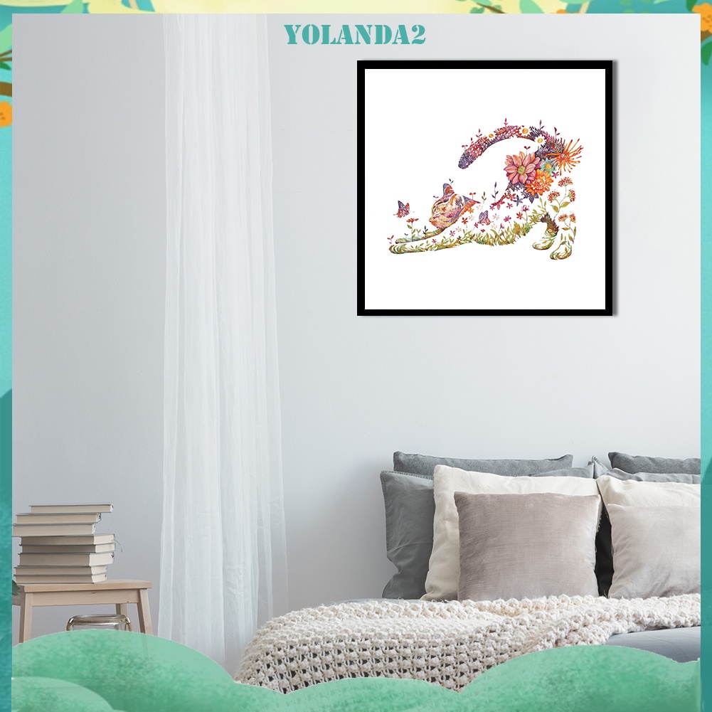 Bộ kit tranh thêu chữ thập hình mèo con dễ thương