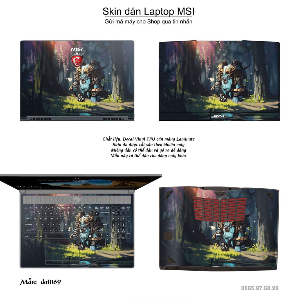 Skin dán Laptop MSI in hình Dota 2 nhiều mẫu 12 (inbox mã máy cho Shop)