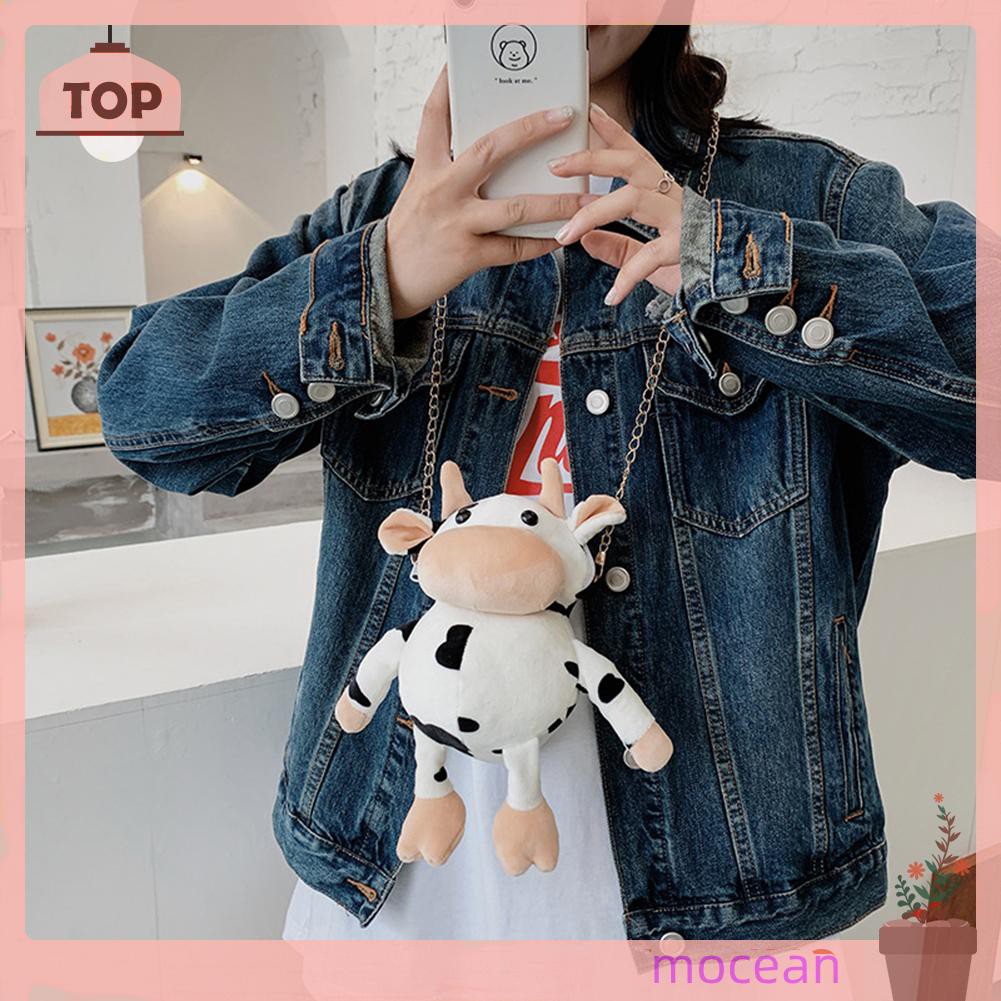 Túi Đeo Chéo Hình Chú Bò Sữa Dễ Thương Cho Nữ