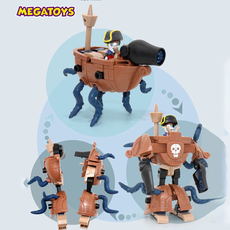 Đồ Chơi Sưu Tầm Plants Vs Zombies 2 - Captain Pirate Ship Zombie XINLEXIN (Boss , Biến Hình 2In1, 3And1) 2607