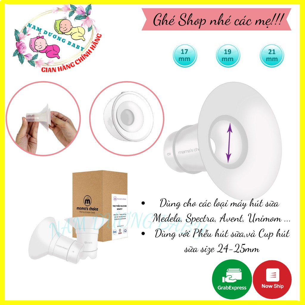 Đệm Giảm Size Phễu Hút Sữa Mama's Choice NewFit Hạ Size Cho Cup Rảnh Tay, Phễu Hút Sữa Xuống 17-19-21mm