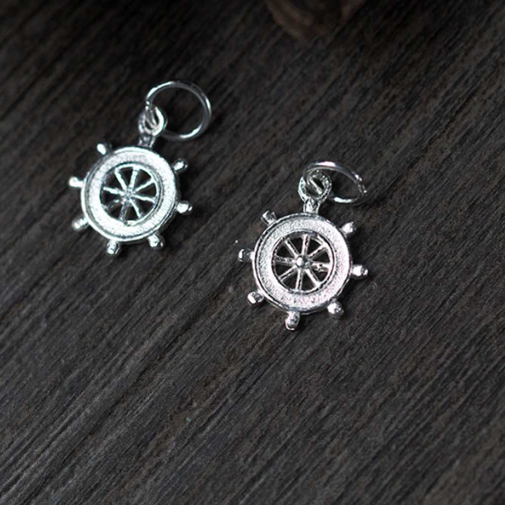Charm bạc hình bánh lái mặt treo 2 - NQ Jewelry