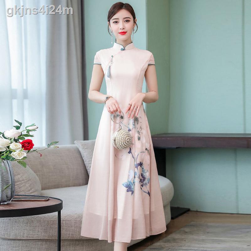 Váy phiên bản cải tiến của phụ nữ Hanfu, phong cách Trung Quốc, yếu tố Hán, bộ đồ Đường, quần áo trà, văn học và nghệ th