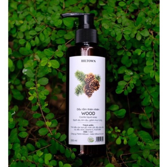 Dầu tắm thiên nhiên gỗ thơm Hiltown_Castile liquid soap_Xà phòng thực vật 200ml