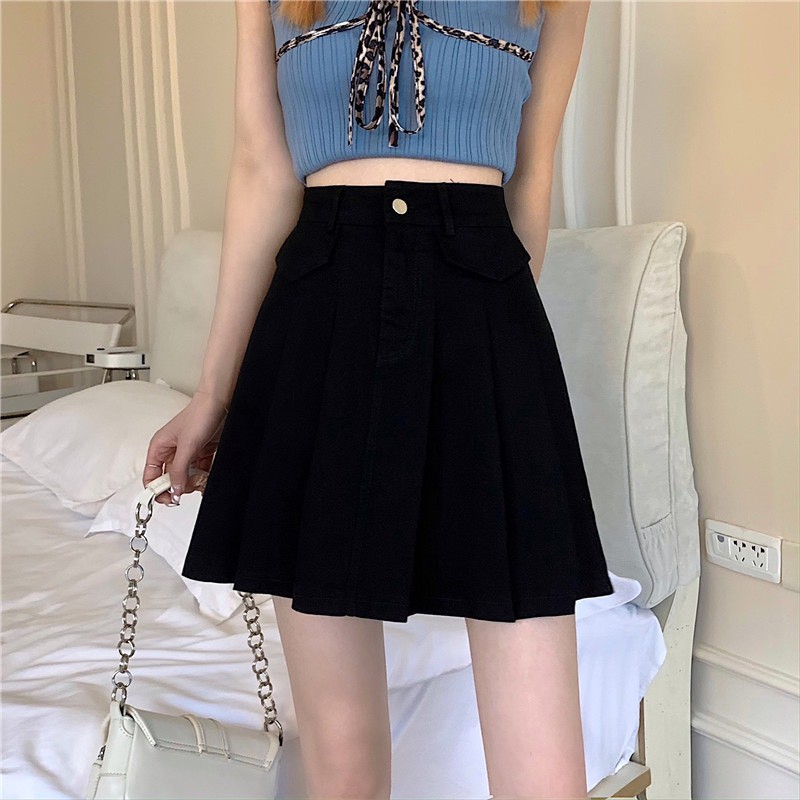 Chân váy tenis chất liệu kaki cúc giữa trẻ trung | BigBuy360 - bigbuy360.vn