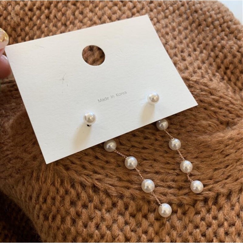 Khuyên tai ngọc trai dáng dài bông tai ngọc trai nhân tạo dài BT29