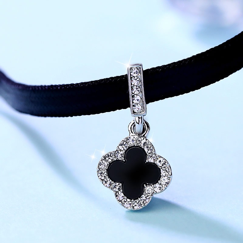 Vòng Cổ Choker Hình Cỏ Bốn Lá Thời Trang Hàn Quốc