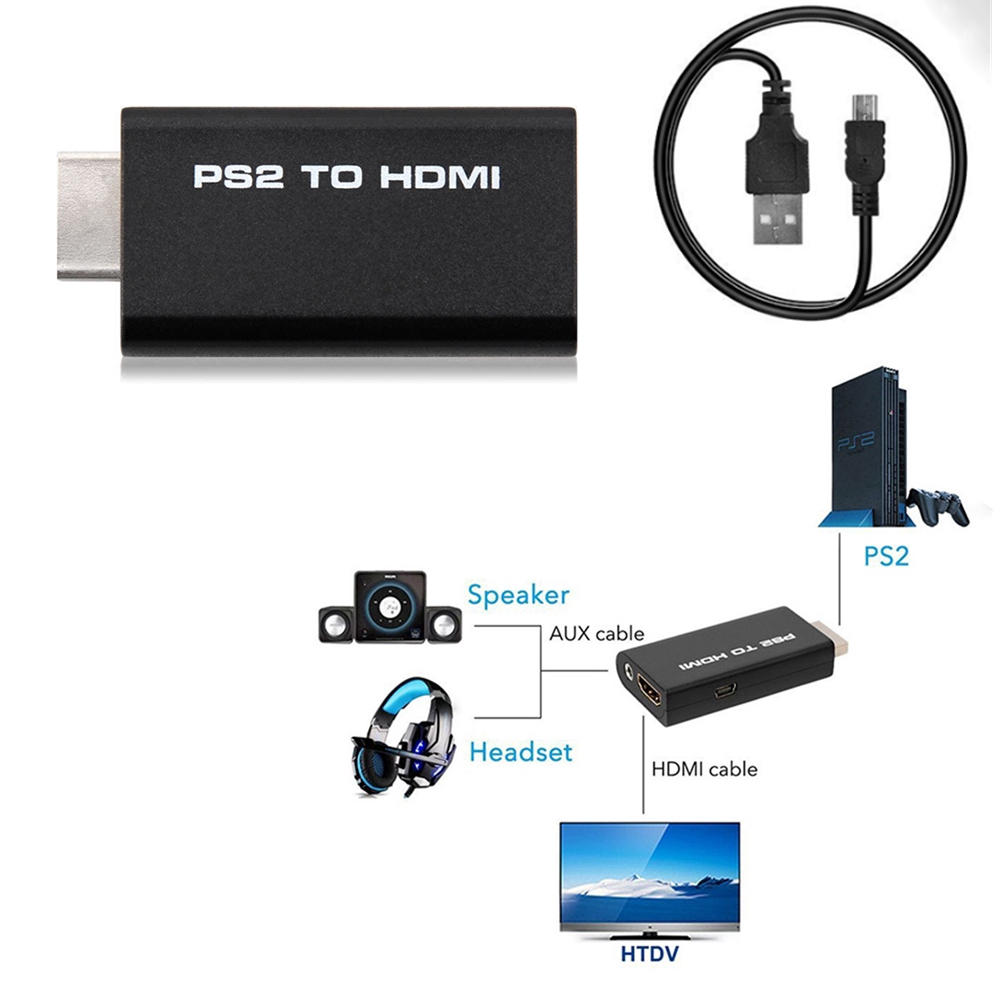 Đầu chuyển đổi từ cổng máy chơi game PS2 sang HDMI kèm phụ kiện