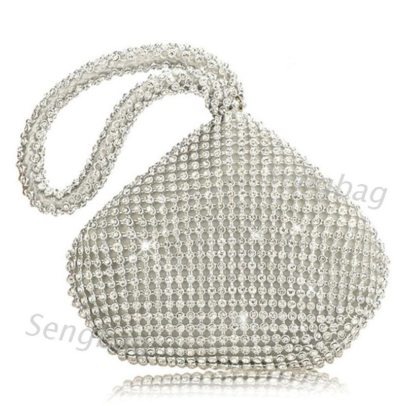 SENG* Women's Triangle Glitter Handbag Purse Clutch Evening Luxury Bags Party Prom