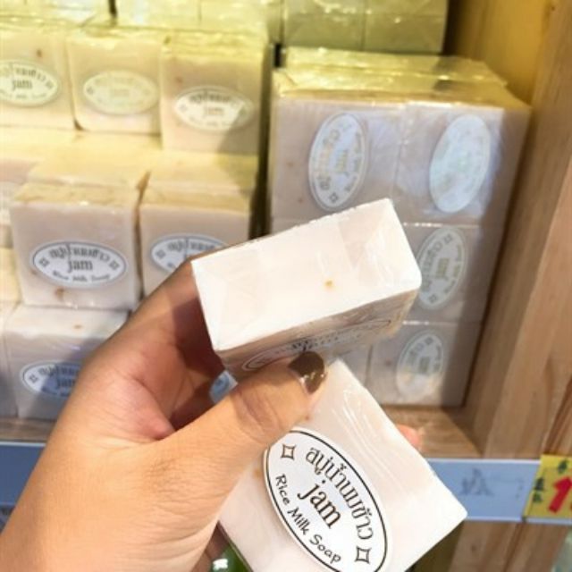 (65g) Xà phòng kích trắng cám gạo Thái Lan Jam Rice Milk Soap