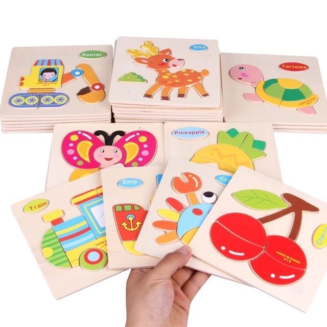 GHÉP HÌNH 3D BẰNG GỖ CHO BÉ