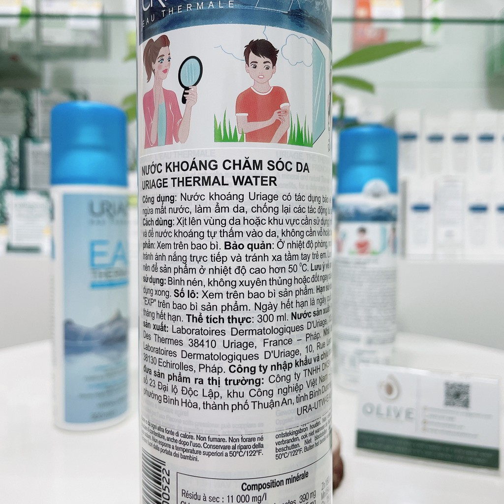 [CHÍNH HÃNG] Xịt Khoáng Dưỡng Ẩm, Cân Bằng Da URIAGE THERMAL WATER 300ML