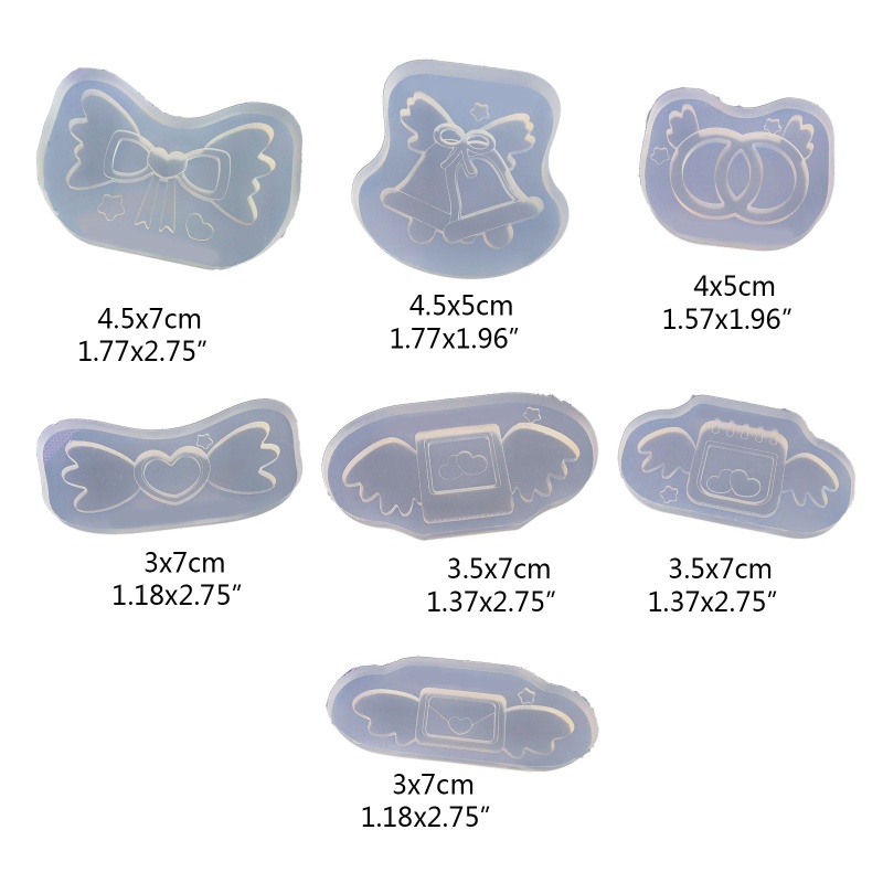 Khuôn Silicone Làm Mặt Dây Chuyền Hình Đôi Cánh 3D DIY