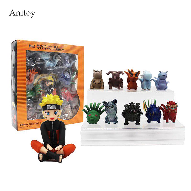 Bộ 11 mô hình nhân vật Naruto Uzumaki & bijuu shukaku kyuubi kurama