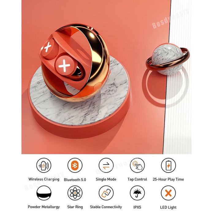 Song x Tai nghe Bluetooth Tws True Wireless 5.0 Star Ring Binaural Sports Running In-Ear
