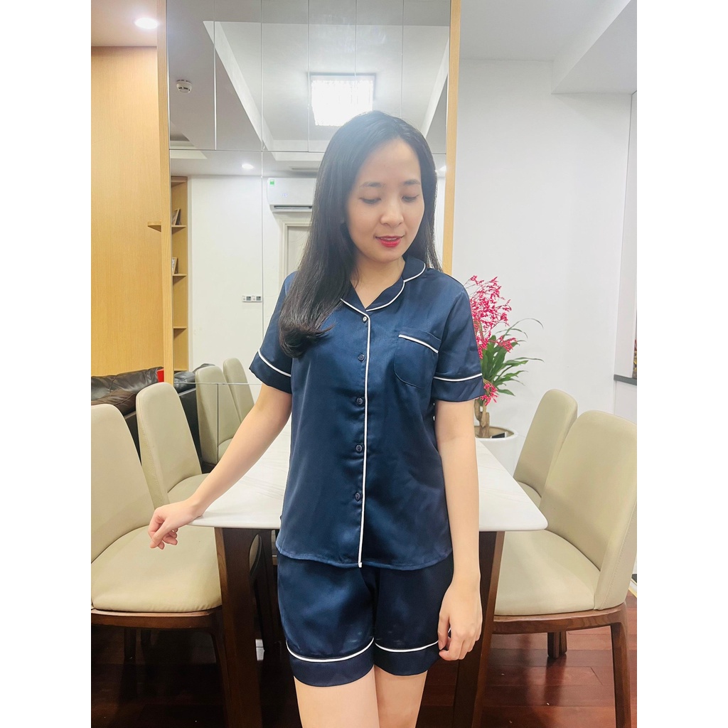 Bộ Pijama lụa Emma quần đùi LITIBABY