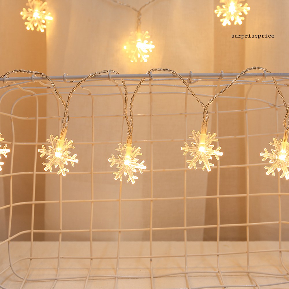 Dây Đèn Led 20 Bóng Hình Bông Tuyết Trang Trí Giáng Sinh