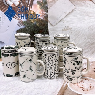 Cốc sứ, ly sứ ⚱ gốm sứ bát tràng ⚱ cốc lọc trà, ly lọc trà cao cấp, đẹp decor gomphuquy