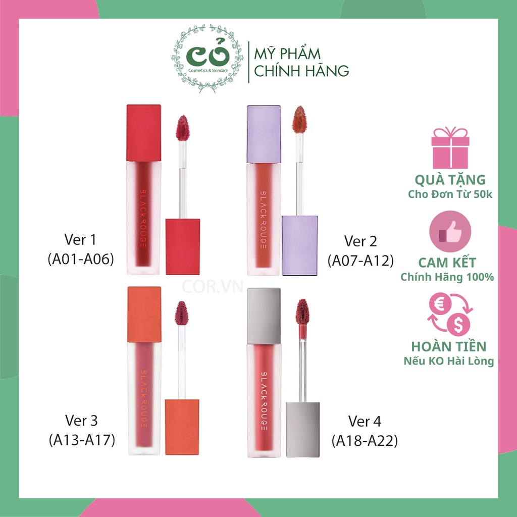 Son Kem Lì Black Rouge Air Fit Velvet Tint (Ver 1 + 2 + 3 + 4)
