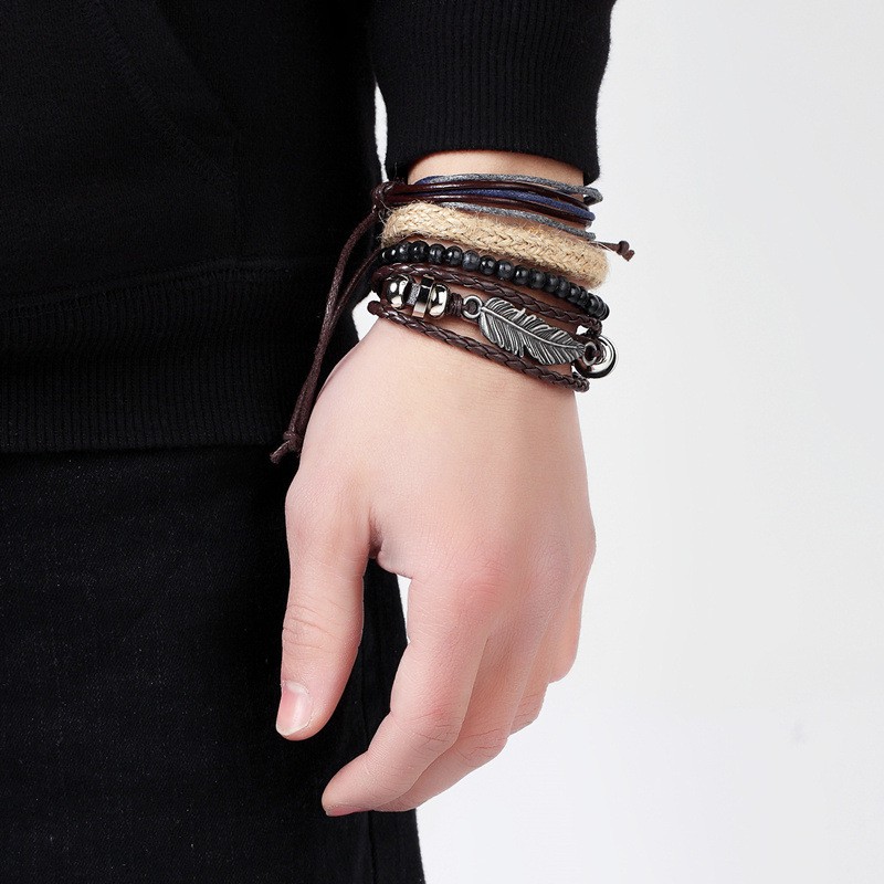Combo 4 Vòng Tay Nam Nữ Unisex Phong Cách Vintage Phụ Kiện Thời Trang cho Dân Phượt Bracelets for Men Women