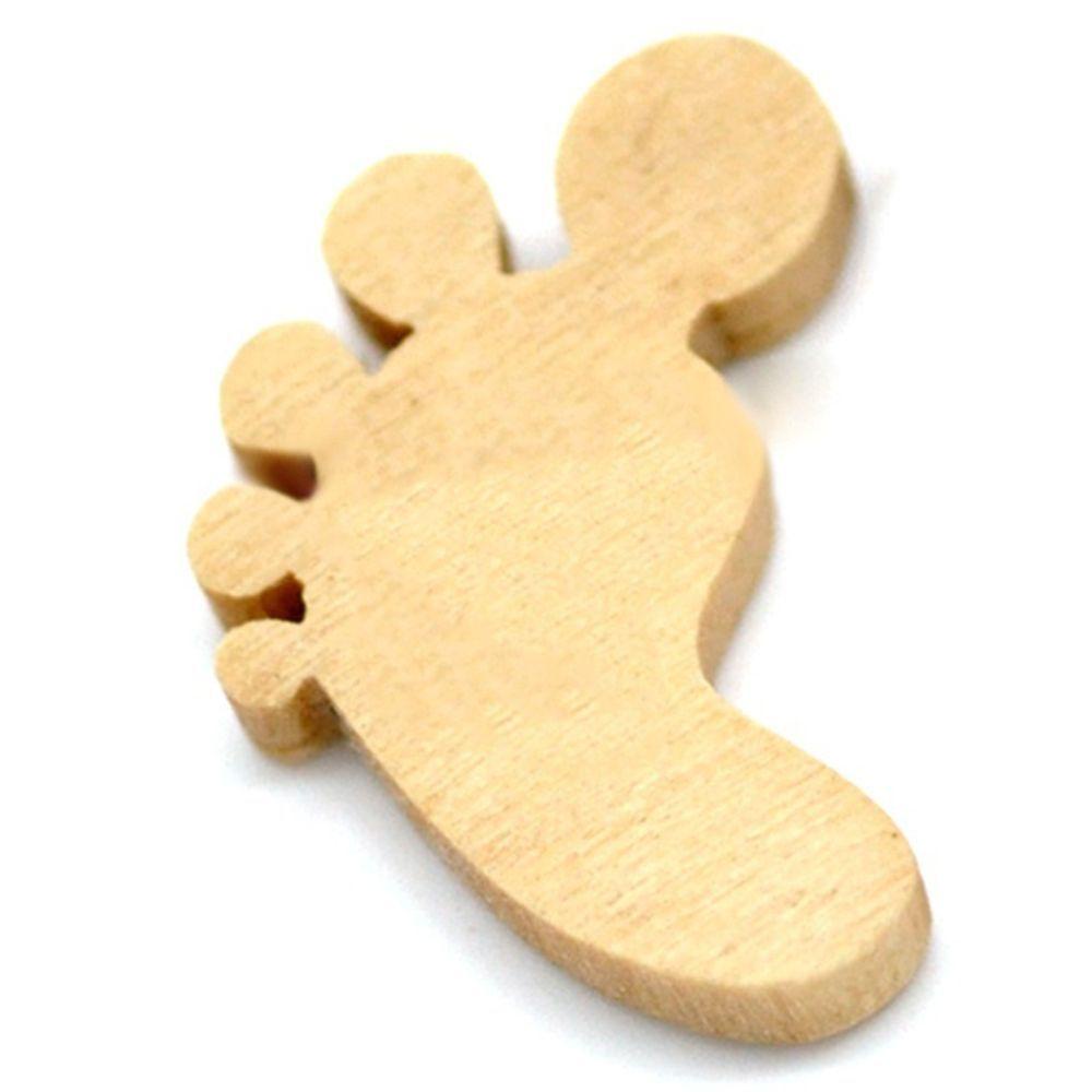 Nút Gỗ Hình Bàn Chân Em Bé Làm Đồ Thủ Công DIY