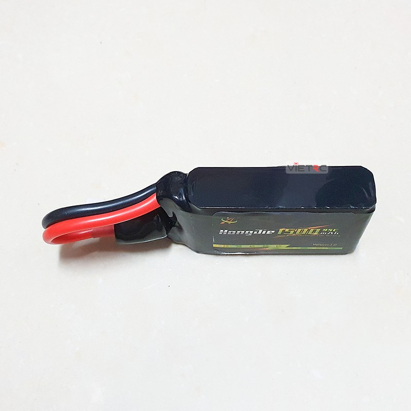 Pin lipo Hongjie 2S (7.4V) / 3S (11.1V) dung lượng 1500mAh 95C dùng cho tàu, xe, máy bay điều khiển từ xa