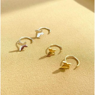 Khuyên tai bạc nữ hình bướm, Bông tai bạc nữ hình con bướm móc hở, khuyên tai bạc 925 kirasilver