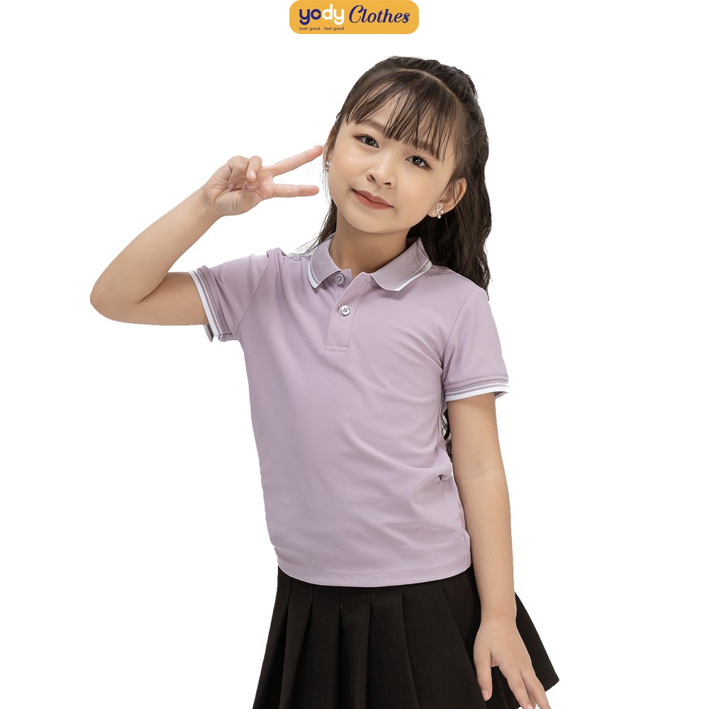 Áo phông polo trẻ em YODY cho bé vải khô thoáng mềm mại hút mồ hôi KID3072