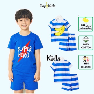 Bộ đồ COTTON cao cấp, bé trai CHUỐI VÀ HÊRO- Unifriend Hàn Quốc -bộ cộc tay mùa hè, từ 10- 50kg, Topkid_vietnam