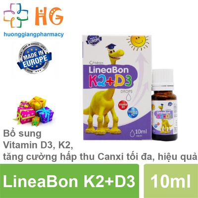 Bộ sản phẩm Lineabon d3 k2 Canxi Hartus Siro ăn ngon cho bé Hartus