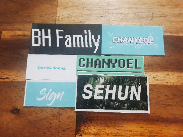 Sticker tên, hình, câu nói của các thành viên EXO.