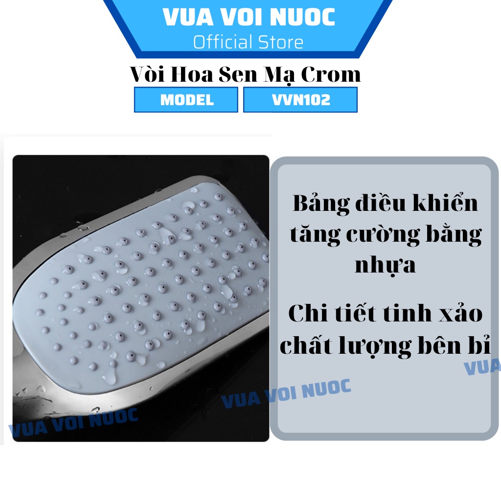 Vòi hoa sen tăng áp hình chữ nhật chế độ massage thư giãn VVN102