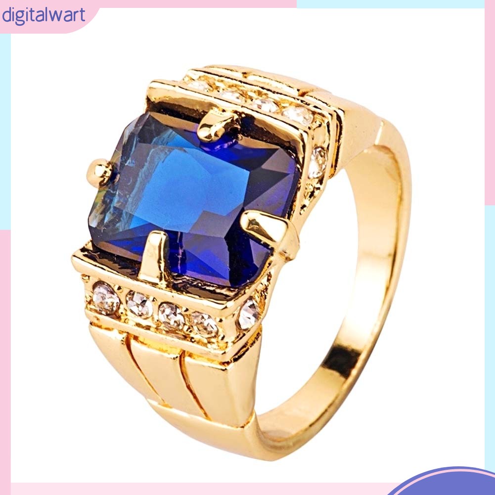 Nhẫn Mặt Vuông Đính Đá Zircon Thời Trang Sang Trọng Cho Nam