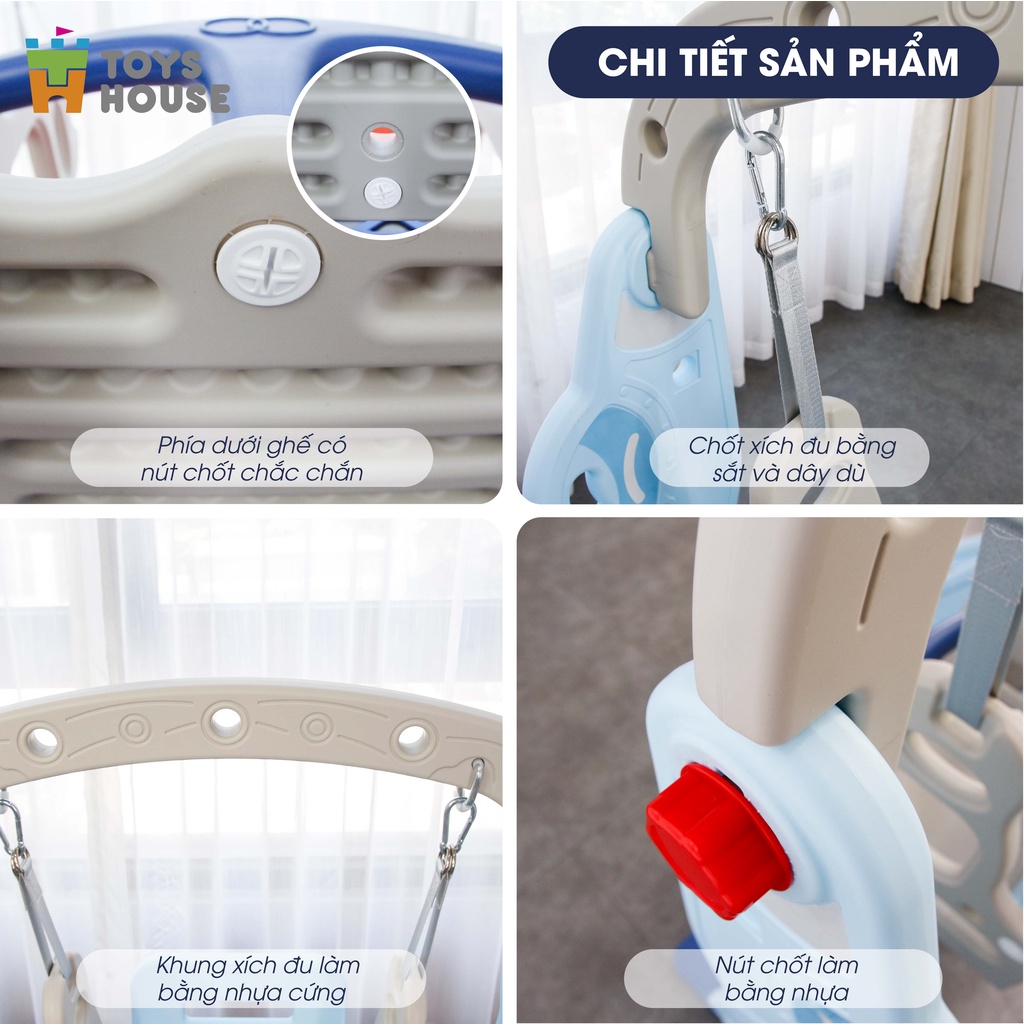 Xích đu kèm khung bóng rổ và cầu trượt, đồ chơi vận động cho bé Toyshouse WM19074, hàng chính hãng cao cấp