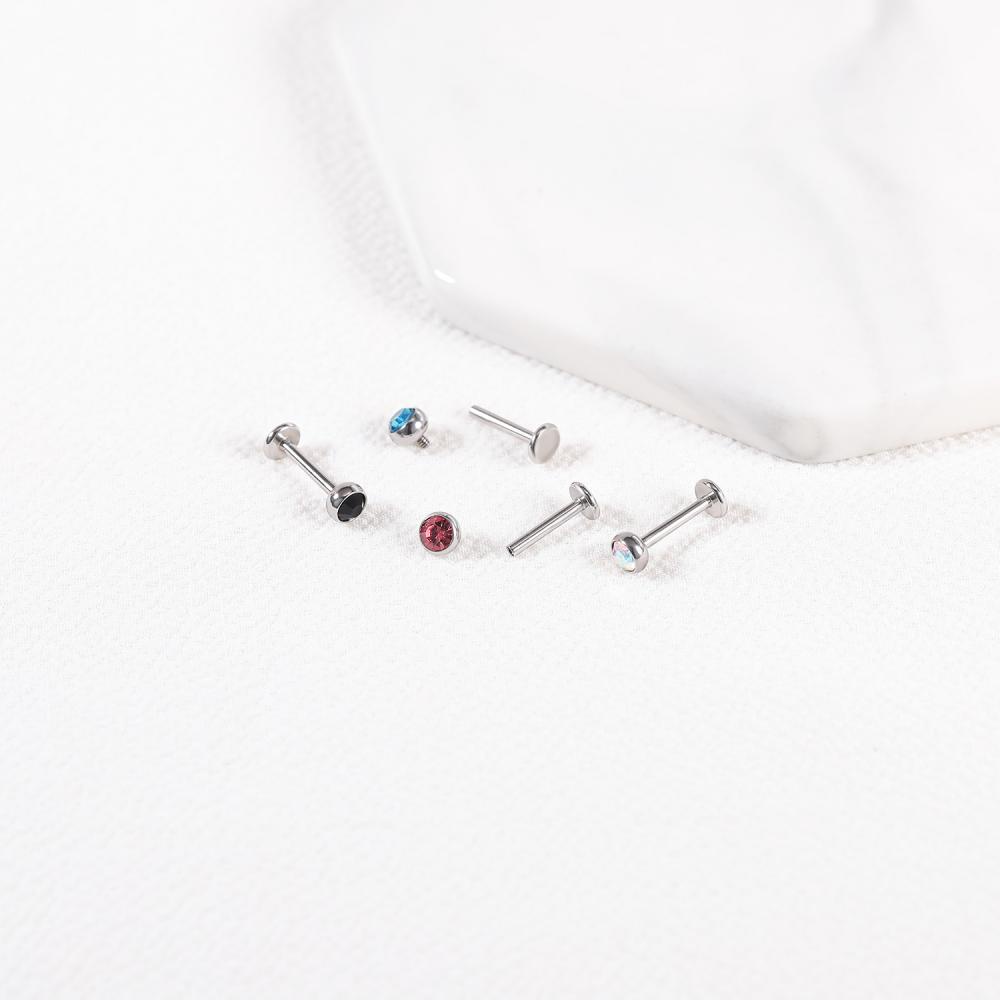 1 Khuyên Xỏ Cơ Thể 2 / 3 / 4mm Bằng Thép Không Gỉ Nhiều Màu Sắc