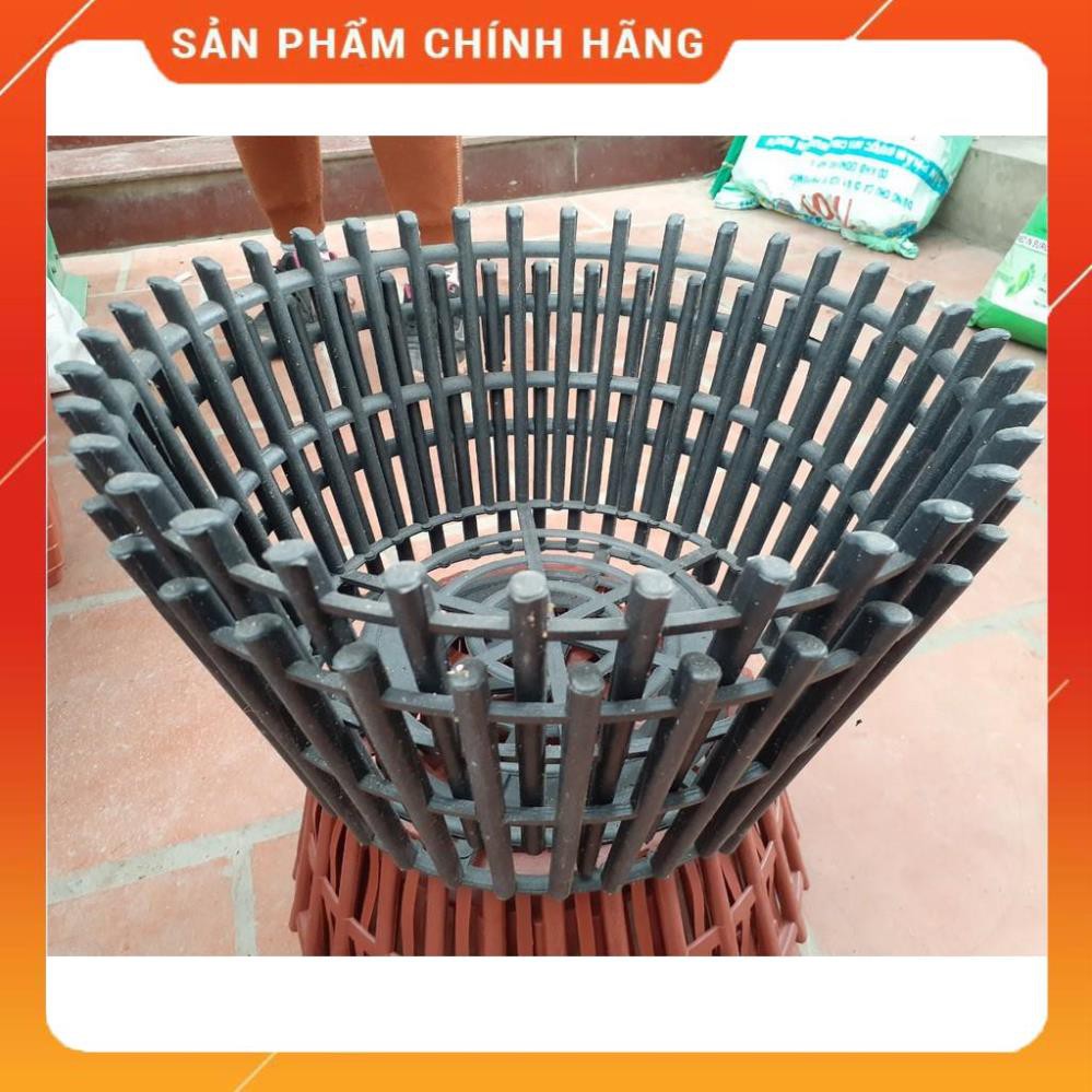 BỘ 5 CHẬU NHỰA GIẢ GỖ TRỒNG LAN PHI 35
