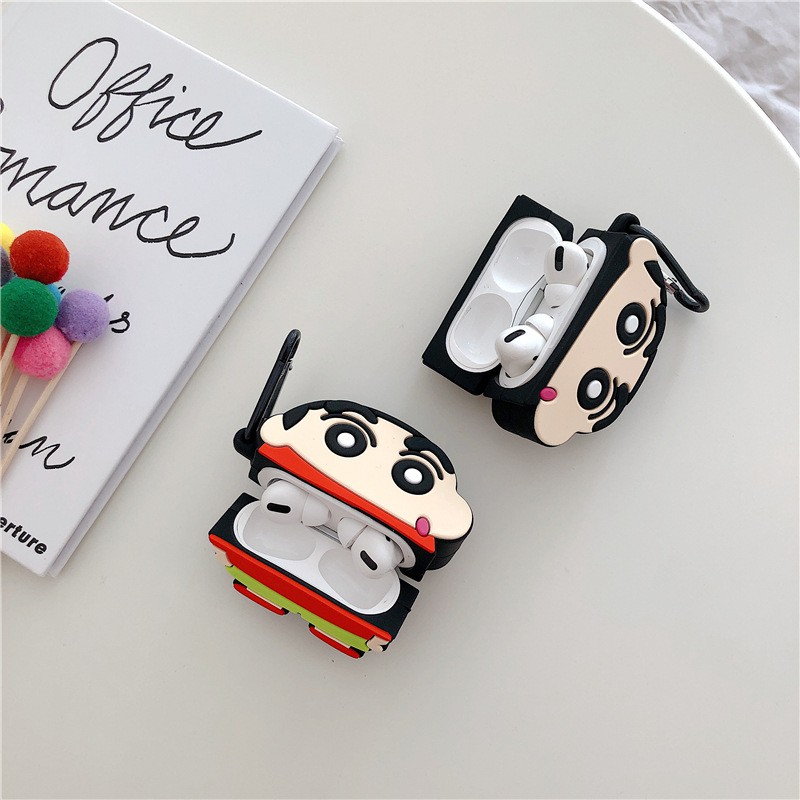 [Tặng kèm móc treo] Case vỏ bao airpod 1 2 3 Pro Shin Cậu bé Bút chì - Vỏ đựng tai nghe không dây i11 i12 i18 ..