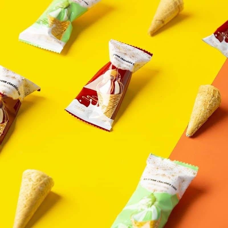 Bánh ốc quế kem  mix vị  Siêu xinh