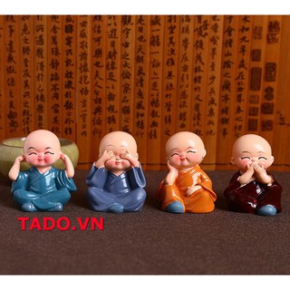 Bộ tượng 4 chú tiểu ngồi trang trí không gian, trên xe siêu đẹp GD801