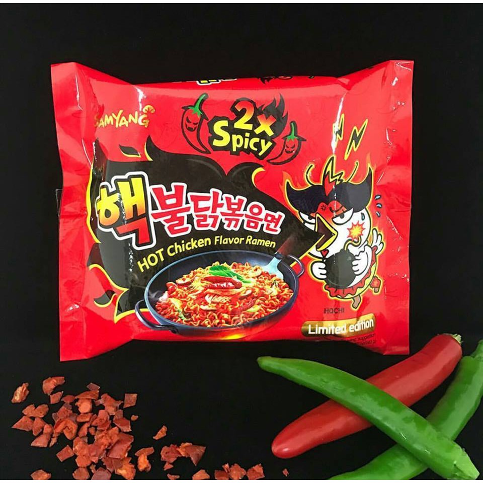 Mì Cay 2x Spicy Samyang Hàn Quốc (2 gói x 140g) Mỳ Khô Gà Cay Nhập Khẩu Hàn Quốc