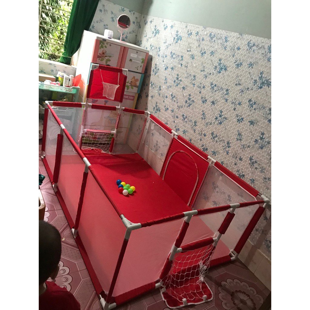 Quây bóng lều chơi bóng cho bé, Nhà bóng cho bé khung inox chữ nhật