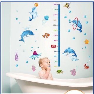 Decal đo chiều cao cá heo cho bé