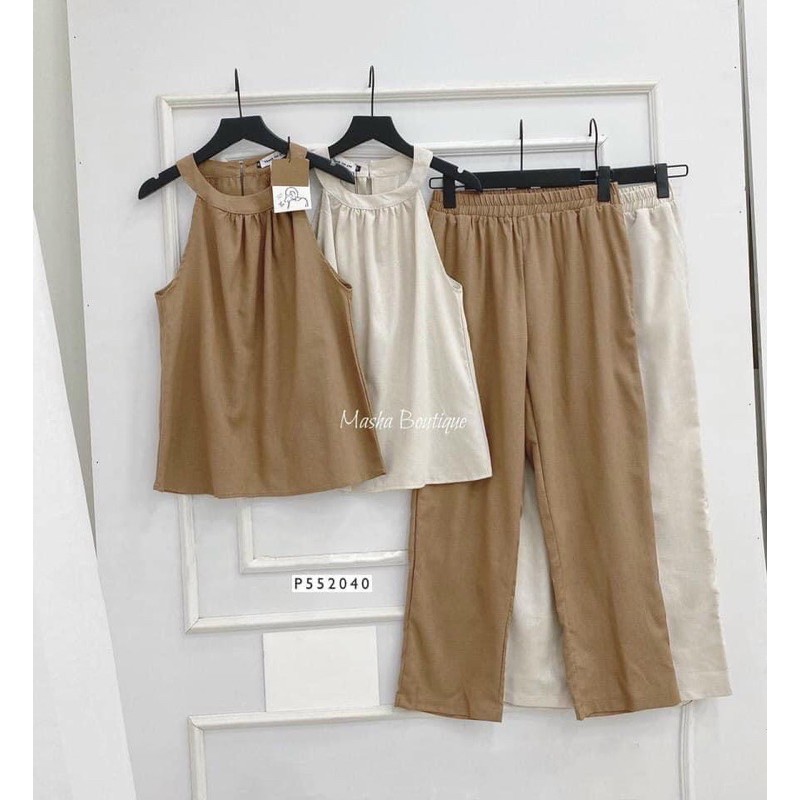 KÈM ẢNH THẬT SET ĐŨI ÁO YẾM QUẦN DÀI (2 MÀU)